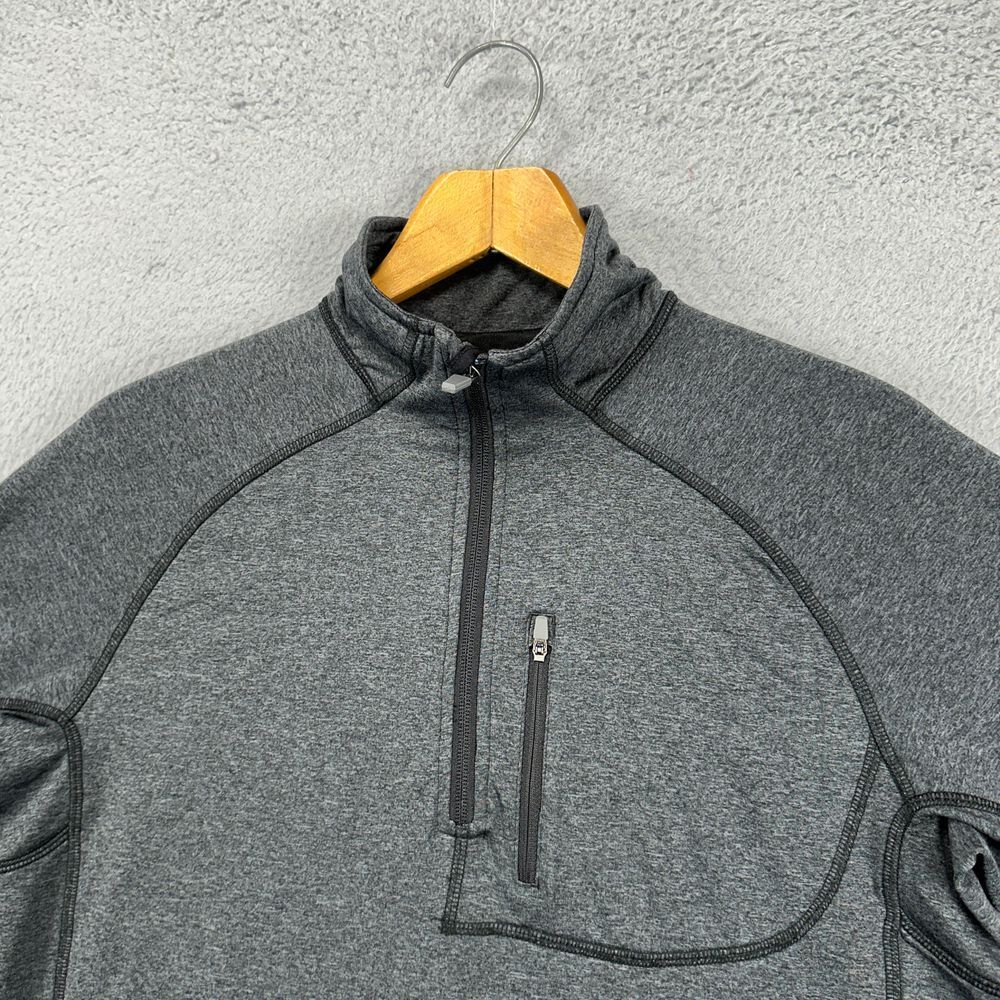 Icewear Pullover Sweatshirt Mens Large Gray Quarter Zip Long Sleeve Stretch Logo